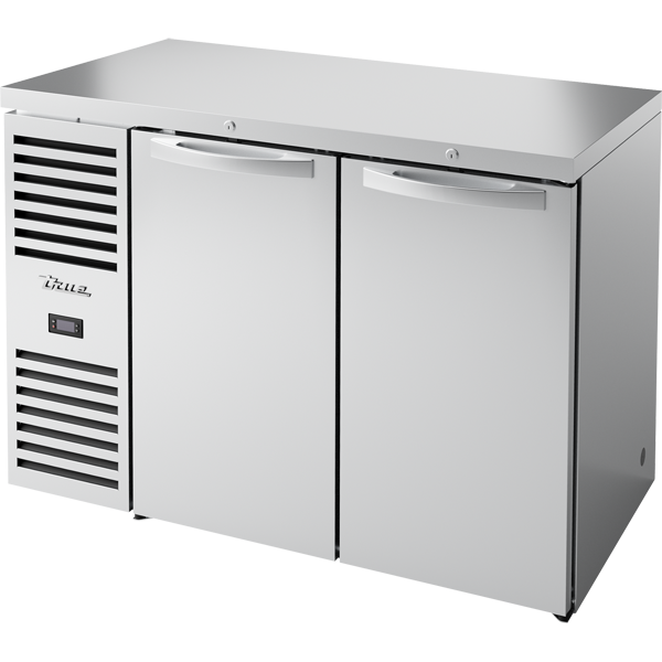 True TBR48-RISZ1-L-S-SS-1 Reach-In Single Zone Refrigerator with Left Side Refrigeration System. Stainless Exterior and Solid Swing Doors