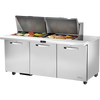 True TSSU-72-24M-B-ST-HC~SPEC3 Mega-Top Solid Door Sandwich/Salad Unit with Hydrocarbon Refrigerant~Spec Package 3