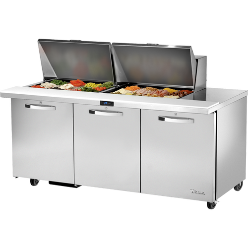 True TSSU-72-24M-B-ST-HC~SPEC3 Mega-Top Solid Door Sandwich/Salad Unit with Hydrocarbon Refrigerant~Spec Package 3