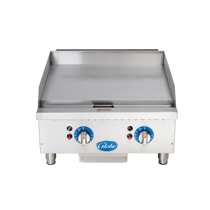 Globe GG24TG 24" Gas Countertop Griddles with Thermostatic Control