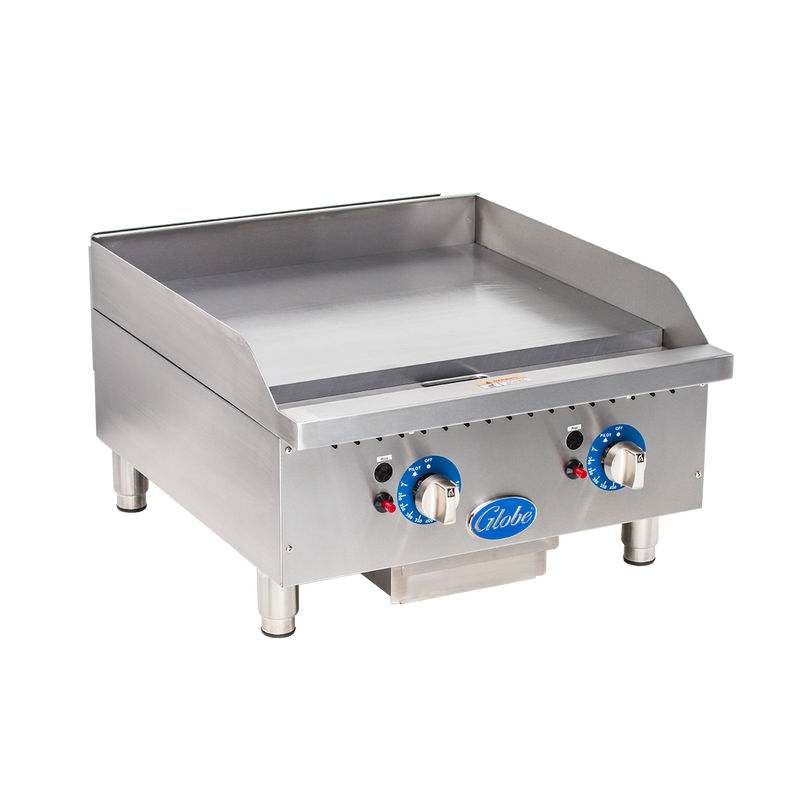 Globe GG24TG 24" Gas Countertop Griddles with Thermostatic Control