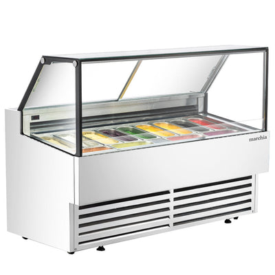 Marchia GIC-13-ST 13-pan flat glass gelato display freezer