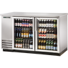 True TBB-2G-S-HC-LD Glass Swing Door Stainless Steel Back Bar Cooler with LED Lighting & Hydrocarbon Refrigerant