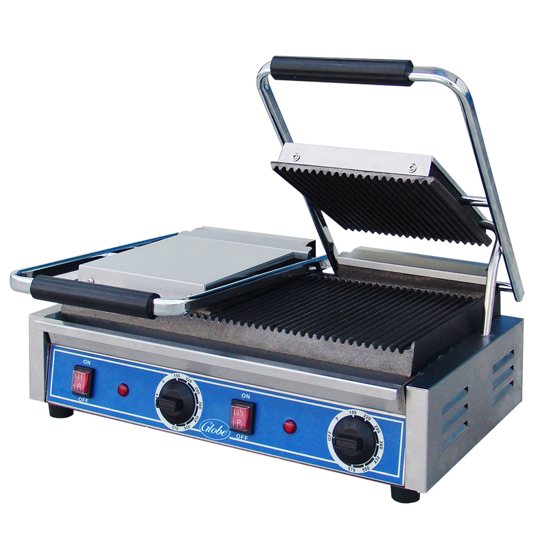 Globe GPGDUE10 Double Grooved Plate Electric Sandwich Grill