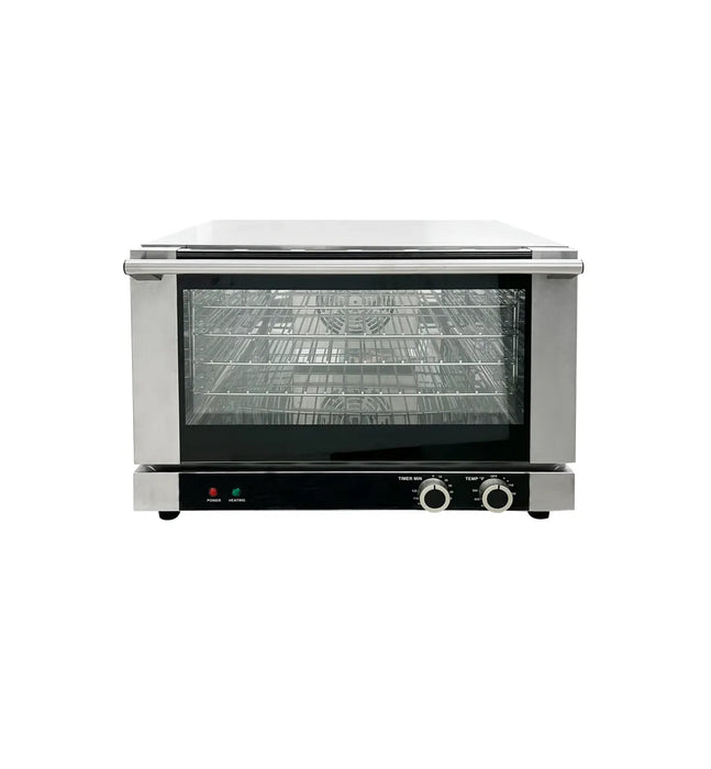 GS1741 Half Size Convection Oven – Compact stainless steel countertop convection oven with double pane glass door and four wire racks