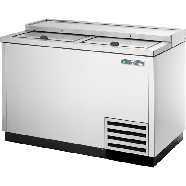 True TD-50-18-S-HC Solid Slide Lid Stainless Steel Deep Well Horizontal Bottle Cooler with Hydrocarbon Refrigerant