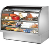 True TCGG-60-S-HC-LD Stainless Steel Curved Glass Refrigerated Deli Case
