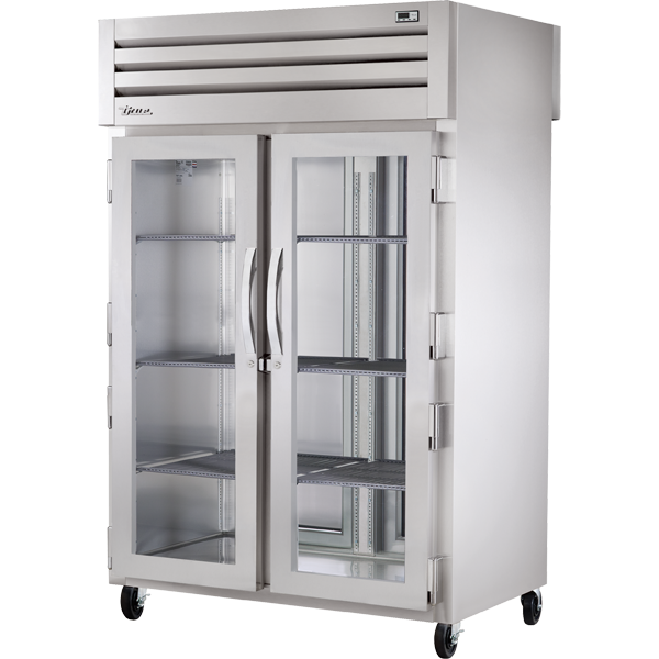 True STA2RPT-2G-2S-HC Pass-Thru Glass Front/Solid Rear Swing Doors Refrigerator