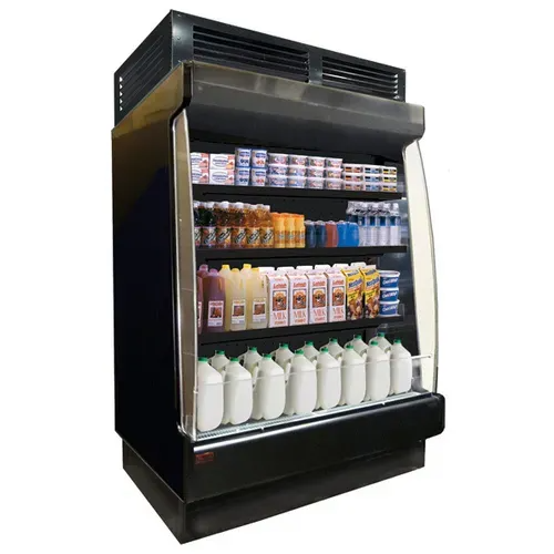 Howard-McCray SC-OD35E-4L-LB-B Open Air Curtain Refrigerator with 3 Shelves