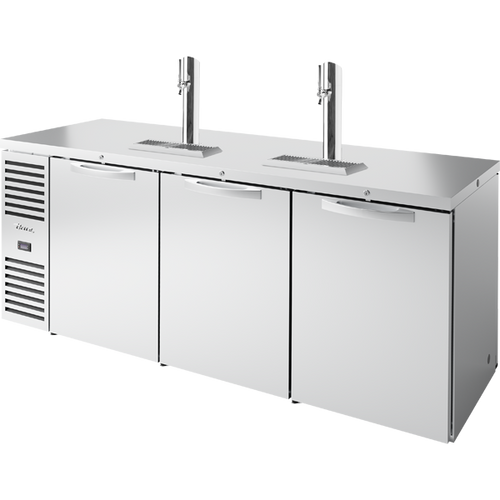 True TDR84-PTSZ1-L-S-SSS-SSS-1 Pass-Thru Single Zone Refrigerator with Left Side Refrigeration System. Stainless Exterior and Solid Swing Doors