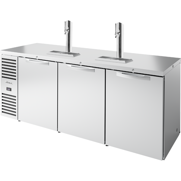 True TDR84-PTSZ1-L-S-SSS-SSS-1 Pass-Thru Single Zone Refrigerator with Left Side Refrigeration System. Stainless Exterior and Solid Swing Doors