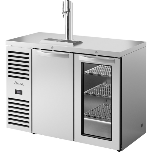 True TDR48-RISZ1-L-S-SG-1 Reach-In Single Zone Refrigerator with Left Side Refrigeration System. Stainless Exterior and Solid & Glass Swing Doors