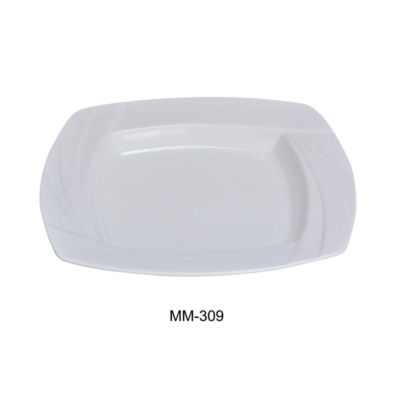 Yanco MM-309 9" Square Soup Plate 12 Oz, Bone White, Pack of 24 (2 Dz )