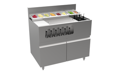 Krowne Alchemy Series The Thirty-Eight Lab – 38″ Stainless Steel Bar Station with Drawer Base