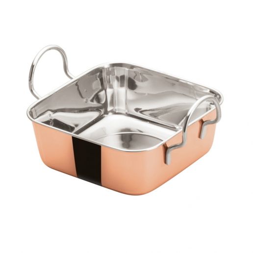 DDSB SERIES, Copper Plated Mini Roasting Serving Pan with 2 Handles by Winco - Available in Different Sizes