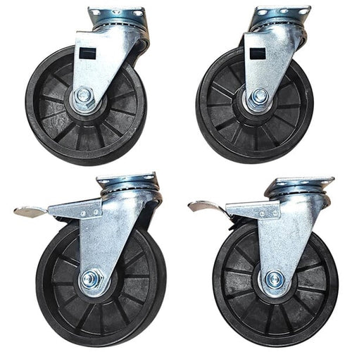 Imperial 10-39948 set of four swivel plate casters, two with brakes