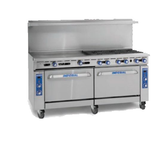 Imperial IR-12-SU-C-XB Pro Series Restaurant Gas Range 72" with (6) open burners & 1 Convection Oven