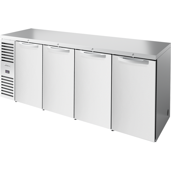 True TBR92-RISZ1-L-S-SSSS-1 Reach-In Single Zone Refrigerator with Left Side Refrigeration System. Stainless Exterior and Solid Swing Doors