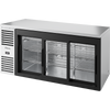 True TBR72-RISZ1-L-S-111-1 Reach-In Single Zone Refrigerator with Left Side Refrigeration System. Stainless Exterior and Glass Slide Doors