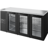 True TBR84-RISZ1-L-B-GGG-1 Reach-In Single Zone Refrigerator with Left Side Refrigeration System. Black Exterior and Glass Swing Doors