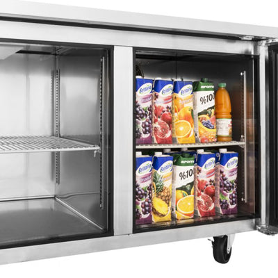 Turbo Air JUR-60-N6 J Series Side Mount Undercounter Refrigerator Two Section, 13.58 cu. ft.