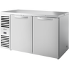 True TBR60-PTSZ1-L-S-SS-SS-1 Stainless steel Self-cleaning RCU technology White LED interior lighting NSF/ANSI standard 7 compliant for open food product UL Rated for outdoor use Three (3) interior access ports Field reversible doors