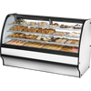 True TGM-DC-77-SC/SC-W-W Fixed Front Curved Glass, Solid Colored End Dry Case
