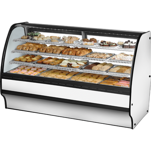 True TGM-DC-77-SC/SC-W-W Fixed Front Curved Glass, Solid Colored End Dry Case