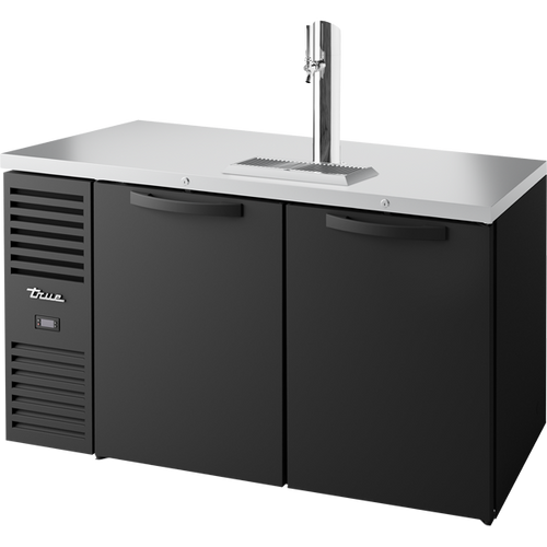 True TDR60-RISZ1-L-B-SS-1 Reach-In Single Zone Refrigerator with Left Side Refrigeration System. Black Exterior and Solid Swing Doors