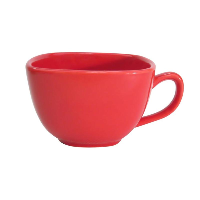 CAC Chinaware Color Arts Square Cup Red 8oz 3 3/4"