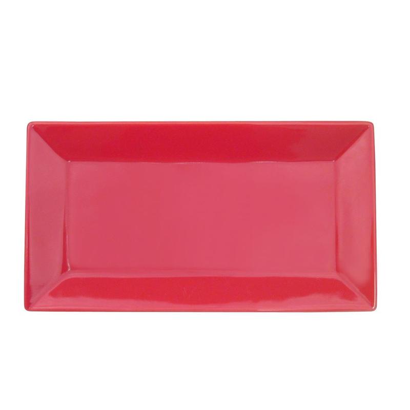 CAC Chinaware Color Arts Rect. Platter Red 10"