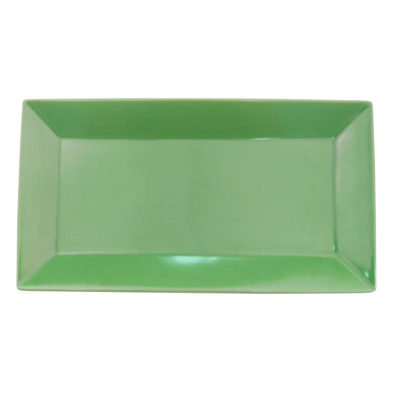 CAC Chinaware Color Arts Rect. Platter Green 11 1/2"