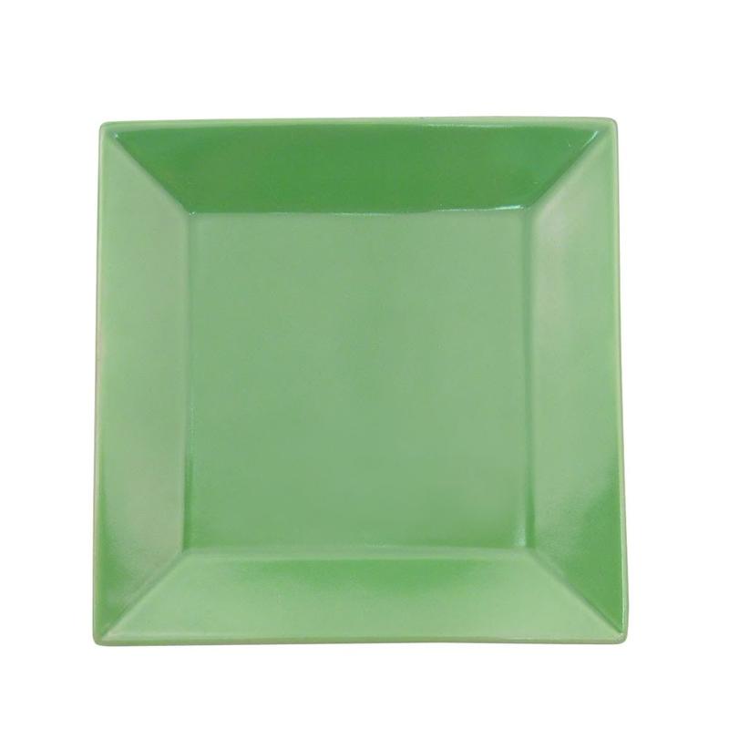CAC Chinaware Color Arts Square Plate Green 10"