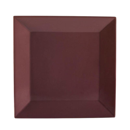 CAC Chinaware Color Arts Square Plate Plum 10"
