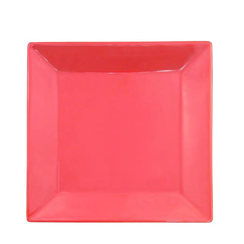 CAC Chinaware Color Arts Square Plate Red 10"