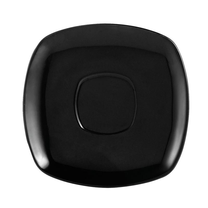 CAC Chinaware Color Arts Square Saucer Black For KC-1-BLK 6"
