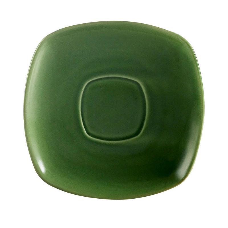 CAC Chinaware Color Arts Square Saucer Green For KC-1-G 6"