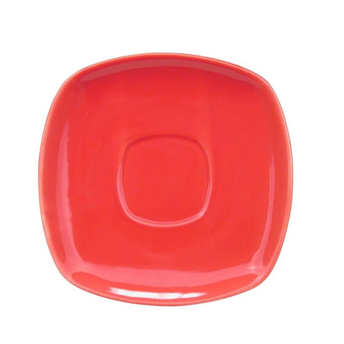 CAC Chinaware Color Arts Square Saucer Red For KC-1-R 6"