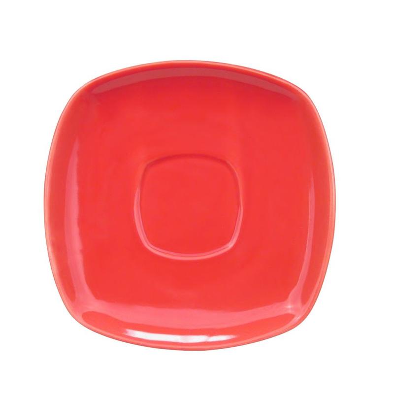 CAC Chinaware Color Arts Square Saucer Red For KC-1-R 6"
