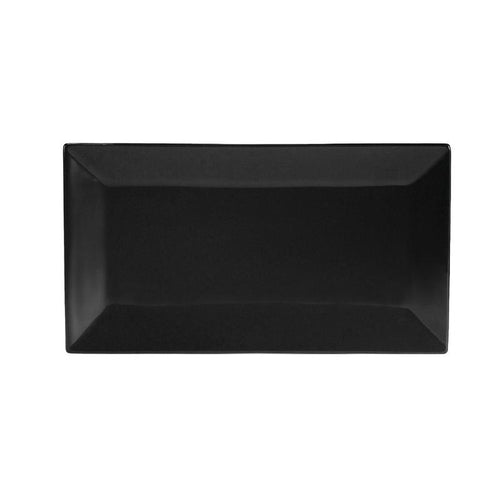 CAC Chinaware Color Arts Rect. Platter Black 14 1/2"