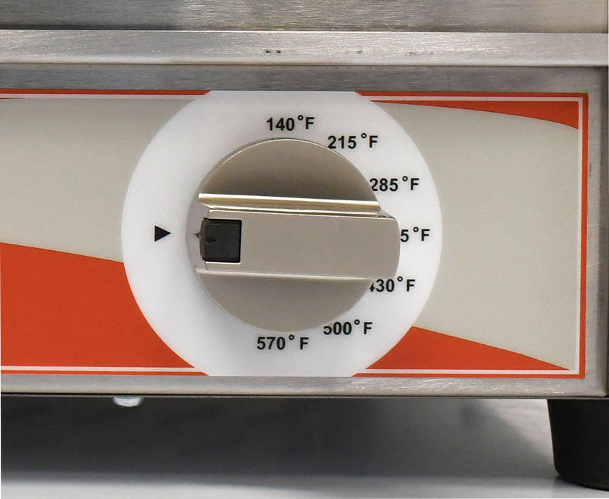 Omcan PG-CN-0679-R Single Panini Grill with Grooved Plates – 12″ x 15″ Cooking Surface – 120V, 1800W