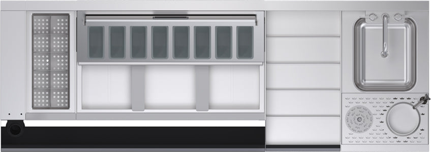 Krowne Royal Series 68"L x 24"D Zero-Step Cocktail Station with Cold Plate – MODEL KR24-MX68B-10