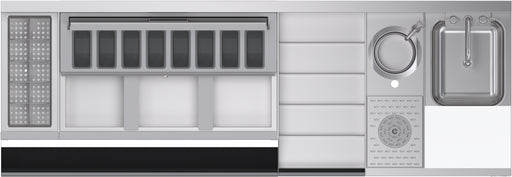 Modern kitchen appliance with a metallic finish