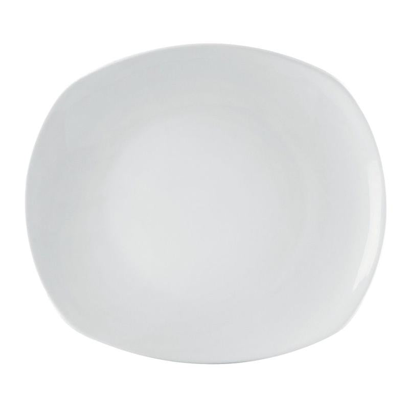 CAC Chinaware Key West Coupe Curved Rect. Plate 10"