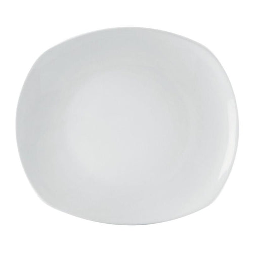CAC Chinaware Key West Coupe Curved Rect. Plate 12"