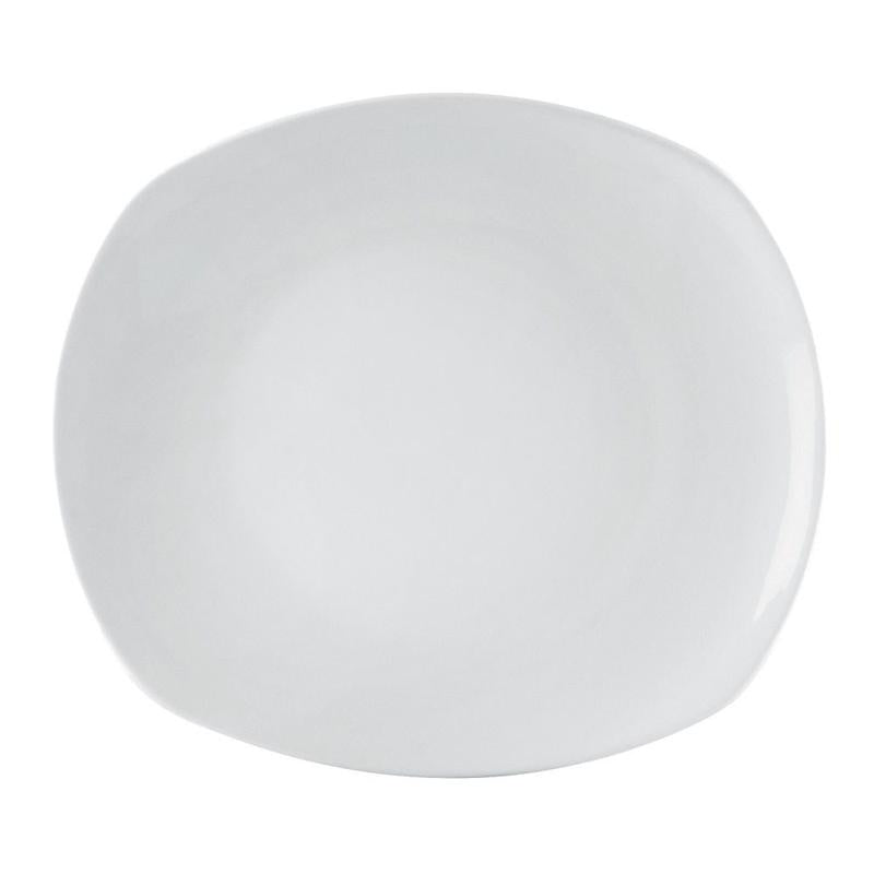 CAC Chinaware Key West Coupe Curved Rect. Plate 8"