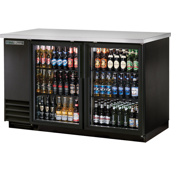 True TBB-2G-HC-LD Glass Swing Door Back Bar Cooler with LED Lighting & Hydrocarbon Refrigerant