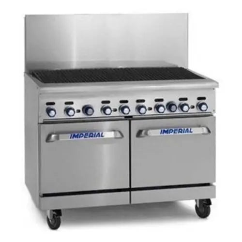 Imperial IR-48BR-220 Pro Series Gas Range 48" with Radiant Chabroiler & 2 Ovens