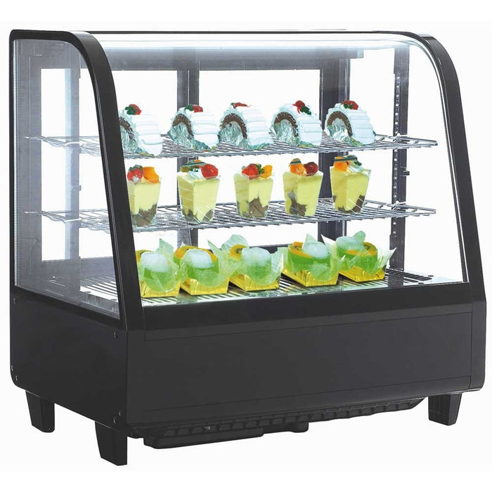 Marchia MDC100 black countertop refrigerated curved glass display case