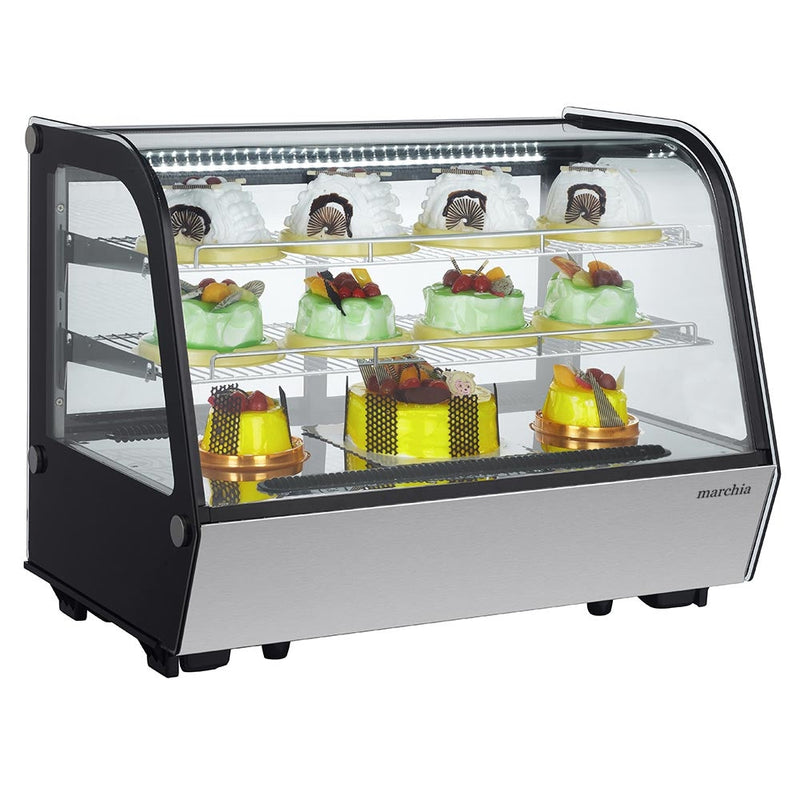 Marchia MDC161 black countertop refrigerated curved glass display case